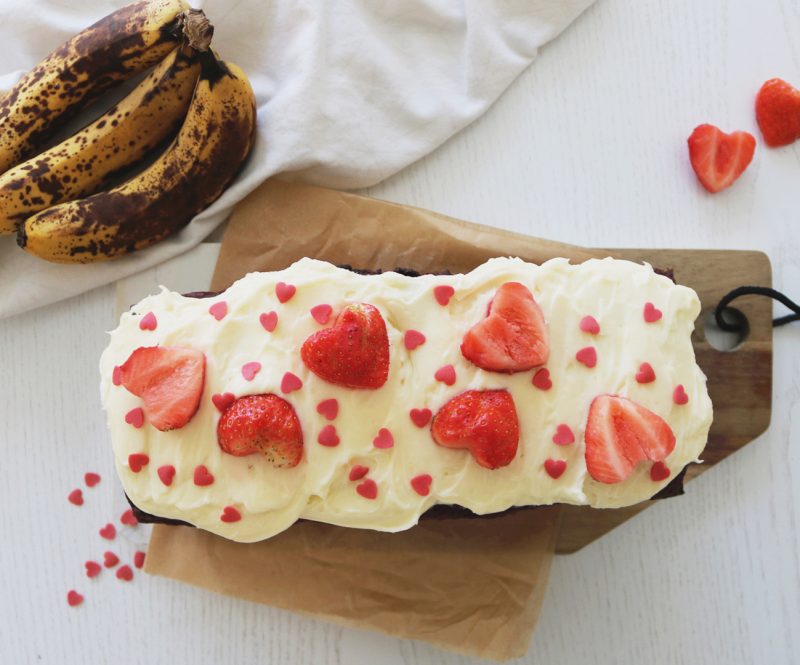 Red Velvet Bananenbrood, lekker, gezond en makkelijk