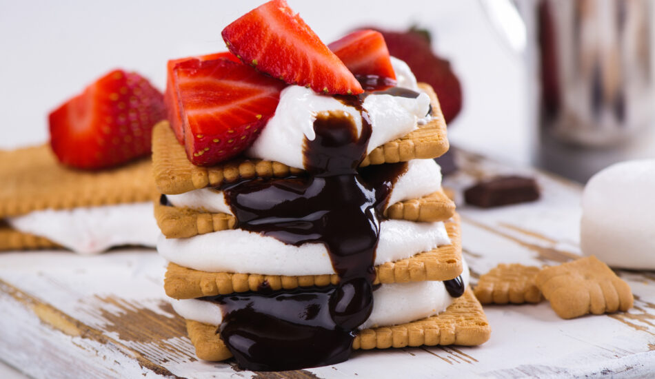 S'mores maken pakketje met aardbeien