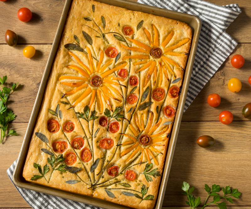 7x een fleurige focaccia