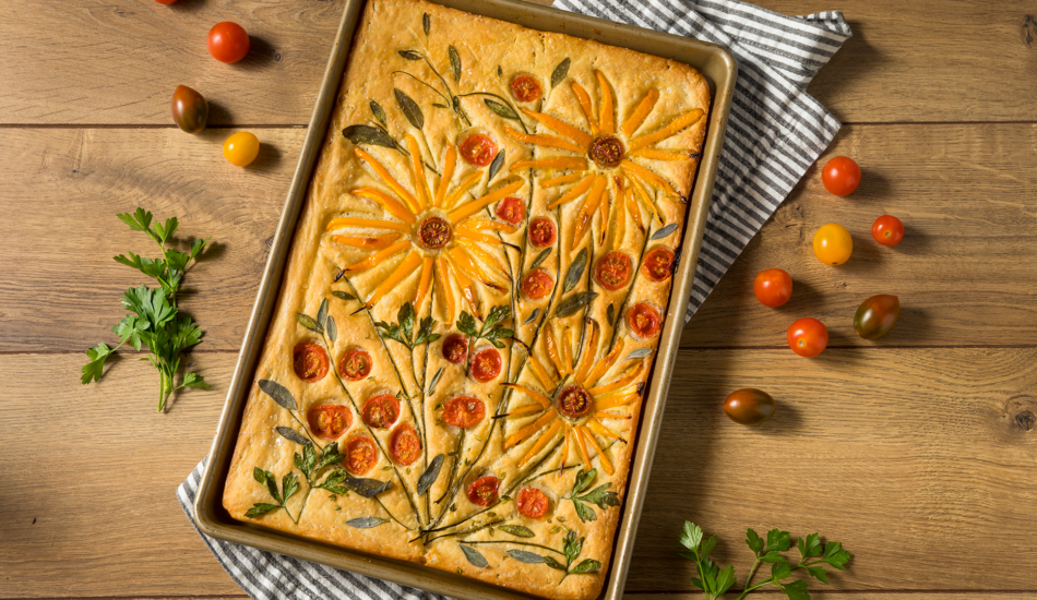 Fleurige focaccia