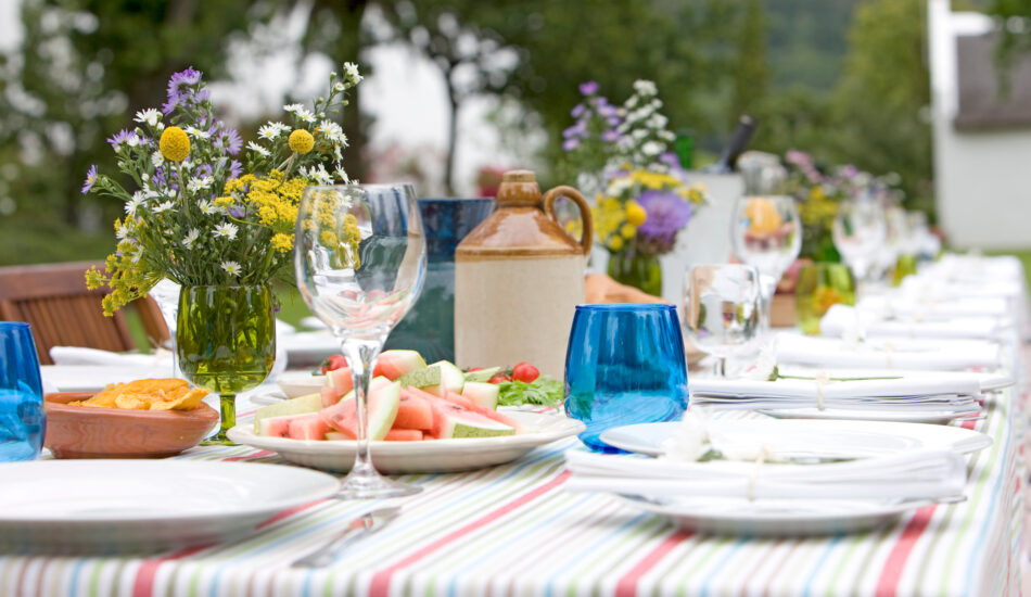 A,Table,Set,For,A,Summer,Garden,Party,,Close-up