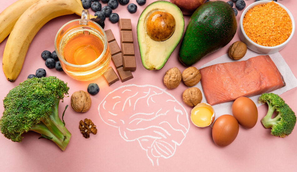 Best,Foods,For,Brain,And,Memory,On,Pink,Background.,Food